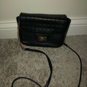 Black leather cross bag